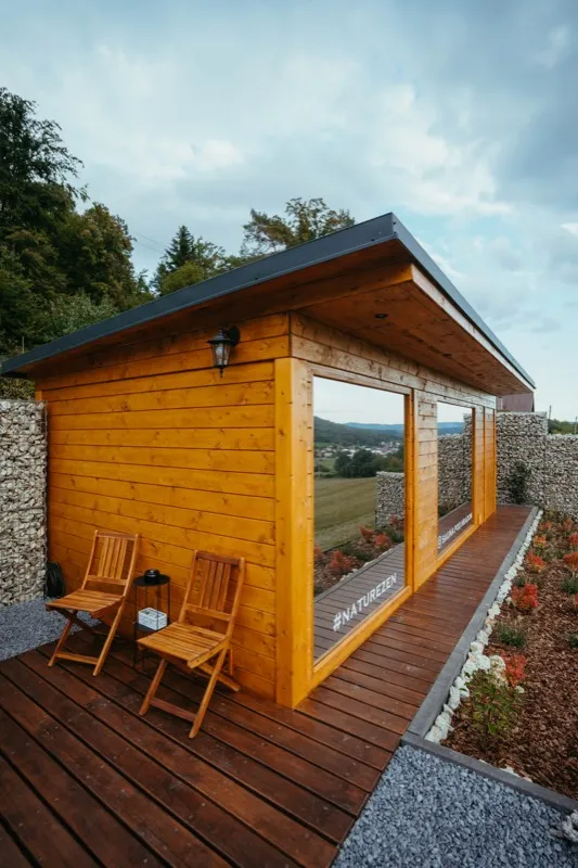 Sauna exteriér s výhľadom